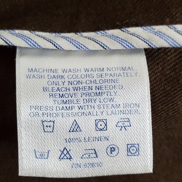 Lands' End Long Sleeve LINEN Blazer Size 26W Open Front Brown Jacket Pockets - Picture 8 of 11